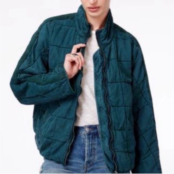 Free People | Dolman Quilted Knit Jacket In Evergreen | Small - Picture 2 of 15